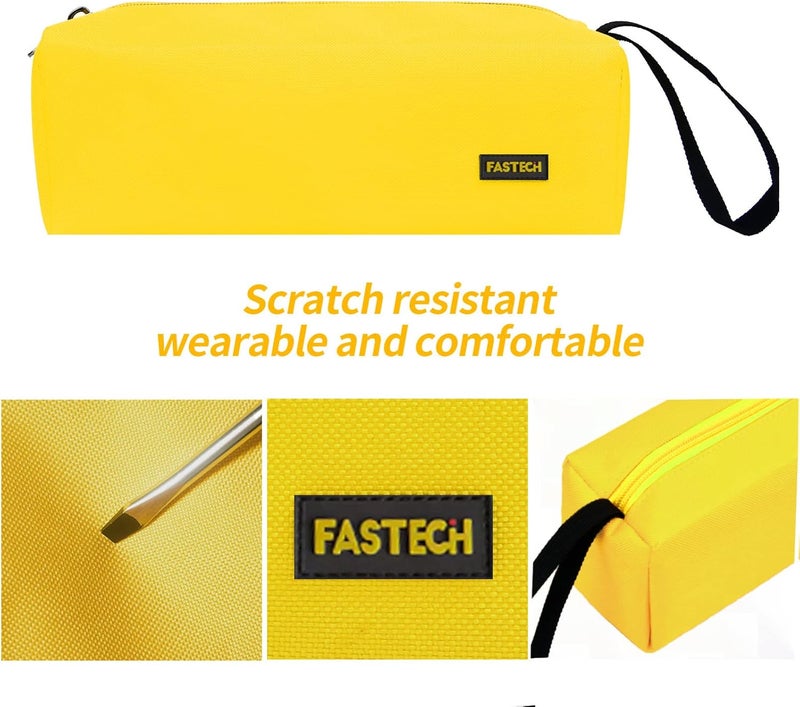 FSATECH 1-Pack Zipper Utility Tool Bag, Small Zipper Bags/Multi-purpose Tool Pouch Tote Bags Storage Organizer for Screwdrivers, Pliers, Nut Drivers Gifts to Men/Women. (Yellow) - Image 3